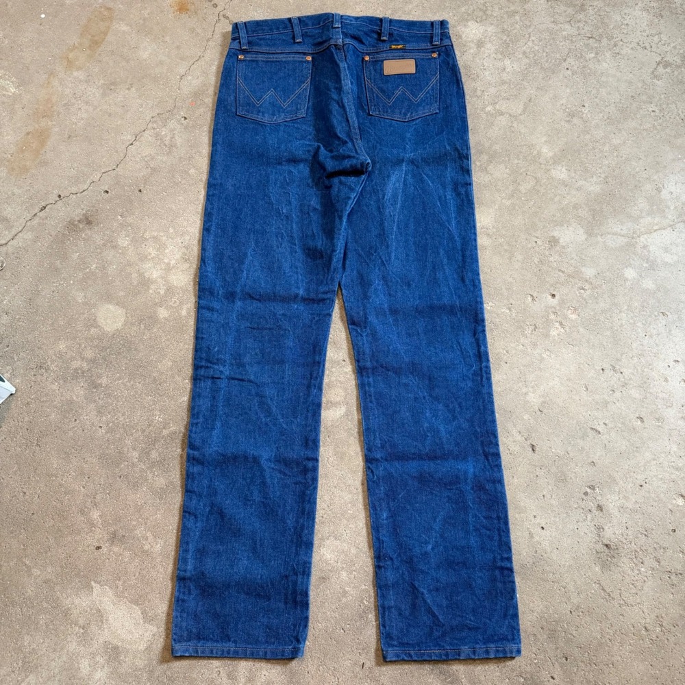 Wrangler 13MWZ Jeans Men 37x36 (Fits 35x36) Blue Cowboy Cut Rigid Indigo Denim - Picture 9 of 9